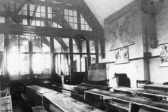 The classroom at the east end of the building. The partition wall was inserted in 1905.
