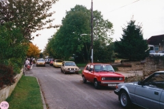 October 1987 Children being met at school.