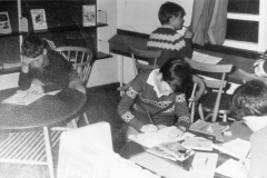 1970 At work in the school library.