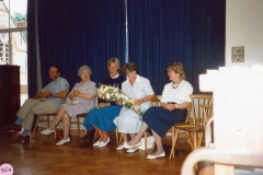 July 1988 Presentation to Miss J. Sullivan. Mr Alan Parratt, Mrs Joan Irons, Mrs Vicky Fleming, Miss Joan Sullivan and Mrs Christine Robey.