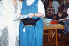 July 1996 School Summer Fayre. Emma Samms and Louise Pharis.
