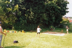 July 1996 School Summer Fayre. Obstacle course.