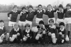 1984 Football team wearing strip paid for by a sponsored fish organised by Vic Squire.