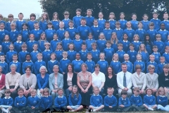 Middle Barton School 2007. Front row L to R:    Gemma or Zoe Lydiat, Chloe Stewart, Tom Brian, Laura Shirley, Rosie Frazer, Alicia Conway, ??, Cameron Panting, Chloe Winterburn, ??, Megan Stockford, Ella Ward, Lewis Bates, Lawrence McCulloch, Tom Long, ??, Hannah Whittaker, Matthew Brock, Adam Burtonwood, Oliver Cox, Emma Stringer, Zoe or Gemma Lydiat.  (School 2)