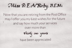 April 1982 - Post Office retirement appreciation.