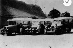 Middle Barton Garage Coach Service. Len French, Bob Jarvis, Walter Boffin, Len Haynes.