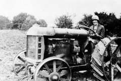 1930 Tractor belonging to Will Irons. Marjorie Smith (later Mrs Will Irons).