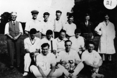 1920s Back: James Canty, Jack Cox, Ron Hawtin, Cyril Hawtin, Bill Stewart, ? Woods, Jethro Calder, Bill Hudson, Sid Cox, Bert Gross, Harold Stewart, Arthur Stevens, Ken Castle and Jesse Stewart.