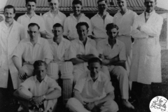 Back: Bert Douglas, Peter Baucklam, ?, Jack Cox, Ron Gascoigne, Frank Gascoigne. Middle: ?, George Hughes, ? Glyn Cox. Front ?, Bill Gascoigne.