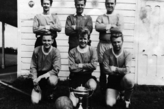 Back: Ron Gascoigne, Len Panting, Derrick Jarvis. Front: Michael Thomas, Bob Shirley, Peter Wetherall.