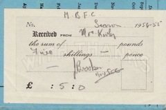 1954-55 Middle Barton Football Club - Fixture card.