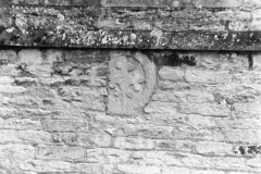 September 1988 Dedication cross under west window (JM).