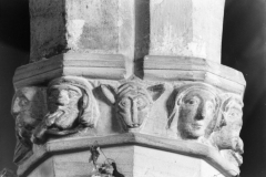 September 1988 Carvings on piers of arcade (JM).