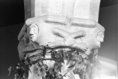 September 1988 Carvings on piers of arcade (JM).