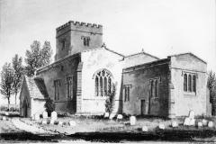 1823 South east view of Steeple Barton Church Oxfordshire. Drawing by J C Buckler.