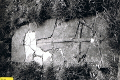 12th/13th centuries. Tomb slab near church porch. Originally uncovered in 1851 while digging foundations for extension to church.