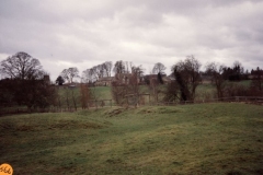 January 1993 Steeple Barton panorama: view of Church and Church farm.