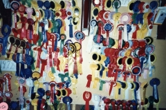 1986 Barton Abbey - stable block. Rosettes won by Mrs. Joan Fleming.