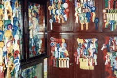 1986 Barton Abbey - stable block. Rosettes won by Mrs. Joan Fleming.