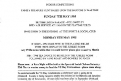 6-8 May 1995 Weekend events for the 50th anniversary of V. E. Day.