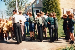 7 May V.E. Day Parade. Colin Pickup, middle left in blue.