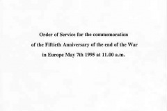 7 May V.E. Day commemoration. Order of service for the ceremony - 1.