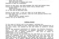 7 May V.E. Day commemoration. Order of service for the ceremony - 2.