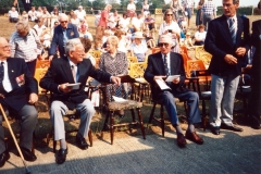 20 August 1995 V.J. Day Parade, Service and Children's party. Left to right: ?, Harry Imbert, Bob Adams, Dave Shirley.