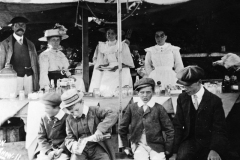 c. 1912 Flower Show. Back row: Walter and Gertrude Parsons. Front row: Charles Gooding, ano, ano.