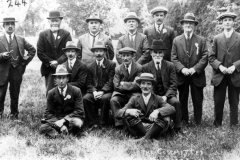 1920s at the Rectory. Back row: Percival Grimsley. William Brain, Phil Kirby, James Canty, George Hopes, William Holmes, George Stockford. Middle row: Jethro Callow, Samuel Clark, James Bassett. Front row: William Wheeler, George Brooks.