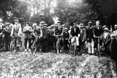 1922 Middle Barton Flower Show. Slow bicycle race.