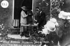 1922 Middle Barton Flower Show. The prize distribution.