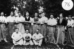 1924 Westcote Barton Flower Show. Back: Jack Cox, Owen Benfield, -, -, Tom Hazell, Sid Cox, Jack Shipperly, -, -, Bill Stockford, Bill Stewart. Front: Tom Stockford, Frank Gascoigne, Ronnie Riach.