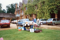 June 1987 Steeple Barton Church fete at Barton Abbey. Mr. Eric Pratley, Mrs. Ruby Pratley.