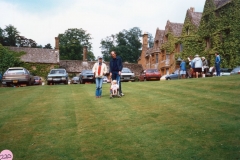 June 1987 Steeple Barton Church fete at Barton Abbey. Lucy and Martin Norton and Jack.