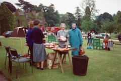June 1989 Steeple Barton Church fete at Barton Abbey. Mrs Anne Brown, Miss Harriet Evans, Mrs Mary West.