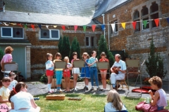 July 1987 Middle Barton School Fete - Recorder group. Martin Norton on the right.