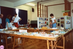 July 1987 Middle Barton School Fete - Exhibition of work for children's competitions.
