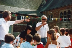 July 1987 Middle Barton School Fayre - Joyce Portlock and Chris Gregory.