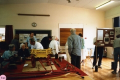 July 9 1988 Middle Barton Primary School Exhibition. Mr. Ken Castle and his model wagon.