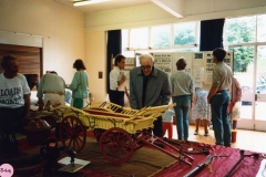 July 9 1988 Middle Barton Primary School Exhibition. Mr. Ken Castle and his model wagon.