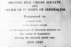 WW II George Kirby. Red Cross commendation.