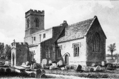 1823 South east view of Westcote Barton Church, Oxfordshire. Drawing by J C Buckler.