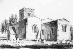 1823 South side of Westcote Barton Church, Oxfordshire. Drawing by J C Buckler.