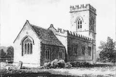 1823 North east view of Westcote Barton Church. Drawing by J C Buckler.