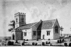 1852 Drawing by Reverend Edmund L Locker, Rector. Note the roof line is different from the 1823 drawings and the Marshall post-restoration view.
