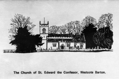 Black and white card drawing, artist and date unknown.