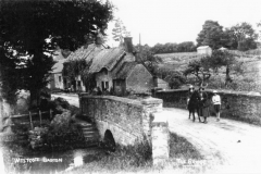 Around 1930. Enstone Road bridge. Thought to be Ivy Shrimpton with John Anthony (son of Dorothy L. Sayers) and Isobel. Showing Burnside and Hennock House.