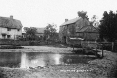 1920s Fox Lane ford looking south, showing Old Mill Cottage (no. 14) and Brook House (No. 12)
